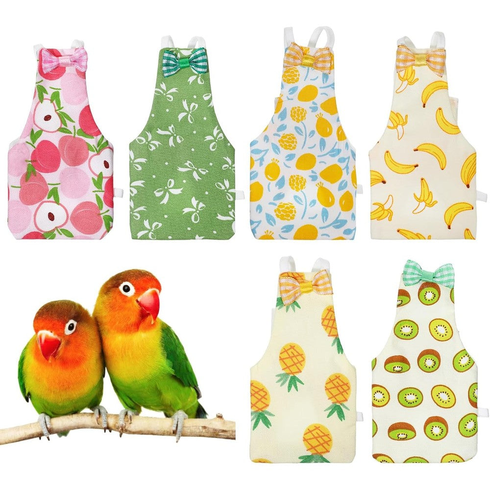 SULIKJHUI Reusable Bird Diapers With Waterproof Lining And Adjustable Straps Washable Parrot Flight Suit For Cockatiel Budgie Lovebird Colorful Six...