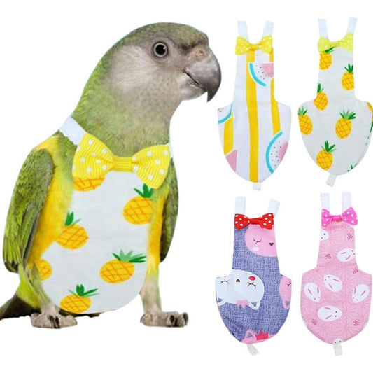 QBLEEV Bird Diaper Cockatiel Clothes Flight Suite Reusable Parrot Nappy With Waterproof Inner Layer Cute Pigeon Pants Urine Wet Suit Costume Large ...