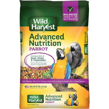 Wild Harvest Advanced Nutrition Diet For Parrots Seed Grain And Vegetable Mix 8 Pounds