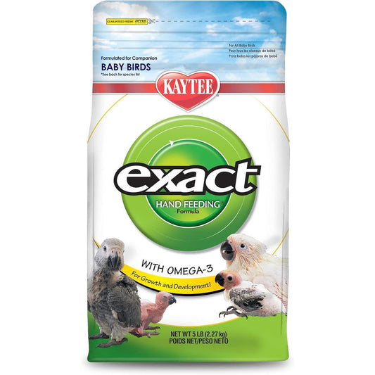 Kaytee Exact Hand Feeding Pet Bird Baby Food For Parrots Parakeets Lovebirds Cockatiels Conures Cockatoos And Macaws 5 Pound