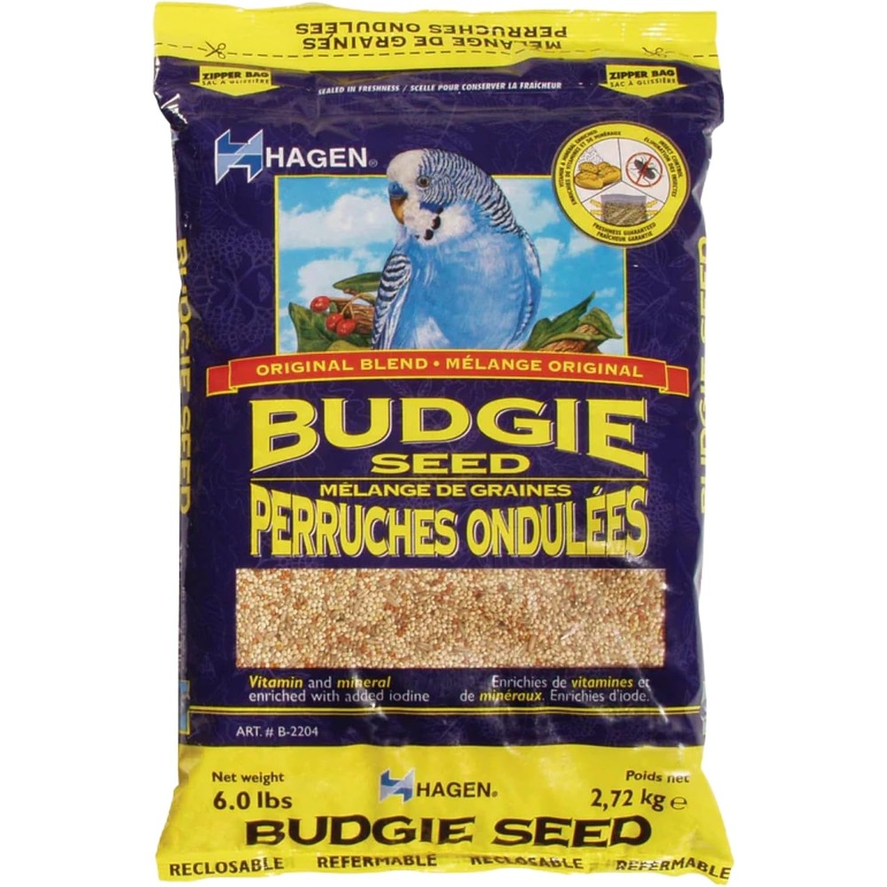 Hagen Parakeet and Budgie Staple White Millet Bird Seed 6 Pound Bag front view