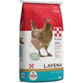 Purina Layena Crumbles chicken feed 50 lbs bag front view