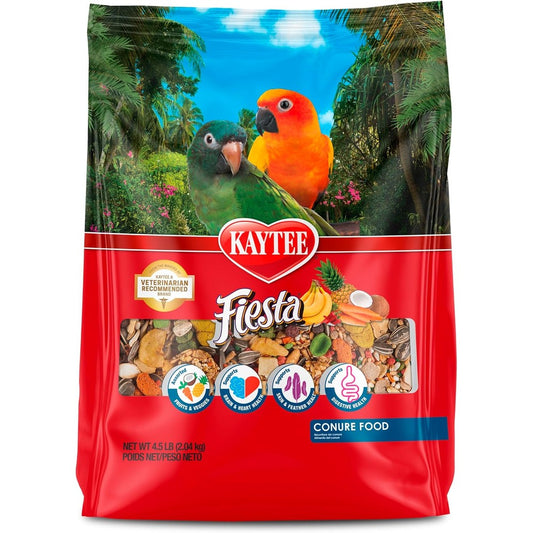 Kaytee Fiesta Conure Food Nutritious And Fun Gourmet Blend For Optimal Health And Foraging Stimulation 4.5 Pounds