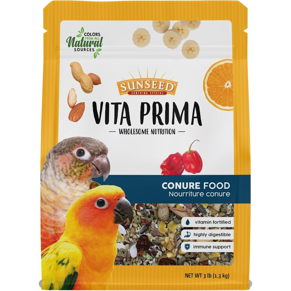 Sunseed Vita Prima Conure Food Nutrient Rich Blend With Fruits Vegetables And Seeds For Daily Nutrition 3 Pound Bag
