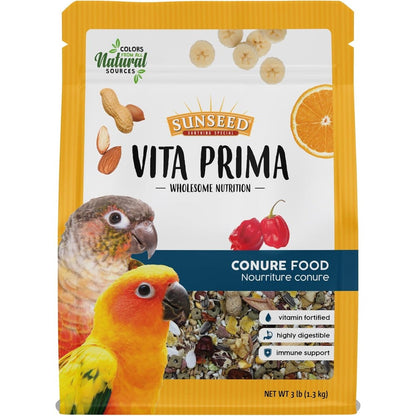 Sunseed Vita Prima Conure Food Nutrient Rich Blend With Fruits Vegetables And Seeds For Daily Nutrition 3 Pound Bag