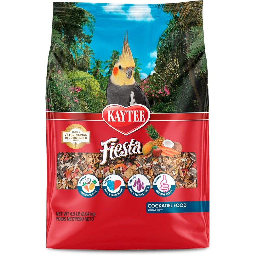 Kaytee Fiesta Cockatiel Food Nutritious And Fun Gourmet Blend For Skin Feather Digestion Brain And Heart Health 4.5 Pounds