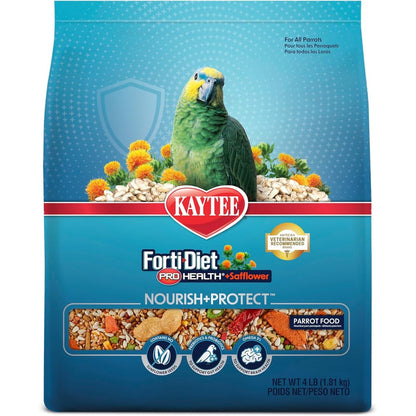 Kaytee Forti-Diet Pro Health Safflower Nourish And Protect Parrot Food 4 Pounds Daily Nutritional Support For Pet Birds