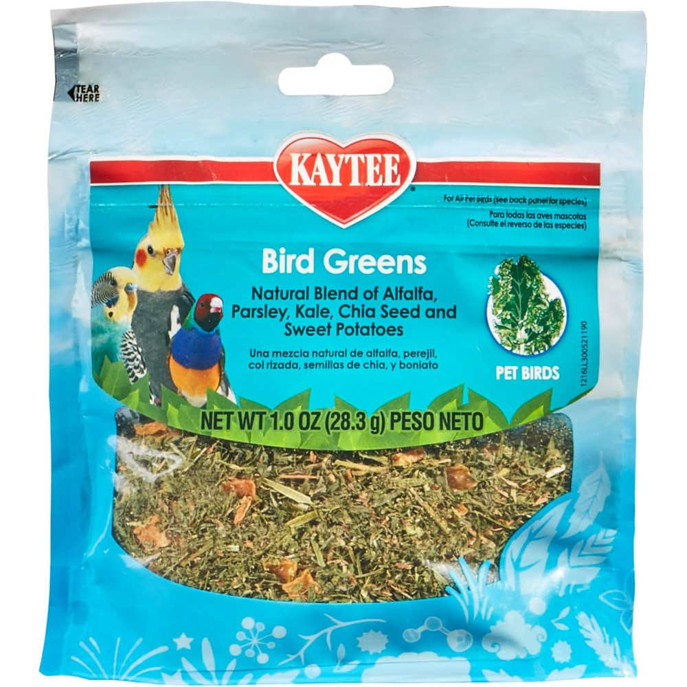 Kaytee Bird Greens Foraging Treat For All Pet Birds With Chia And Sweet Potato 1 Ounce