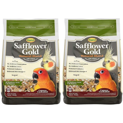 Higgins Safflower Gold Natural Blend Conure And Cockatiel Bird Food 2 Pack 3 Pounds Each