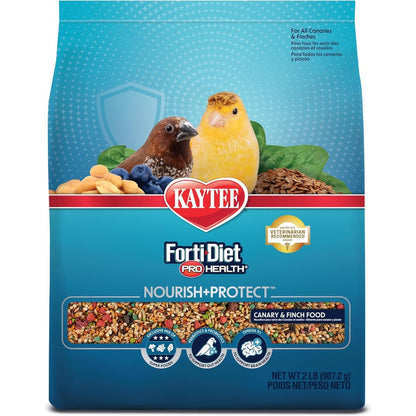 Kaytee Forti-Diet Pro Health Canary And Finch Food Nutritional Daily Blend 2 Pound Bag