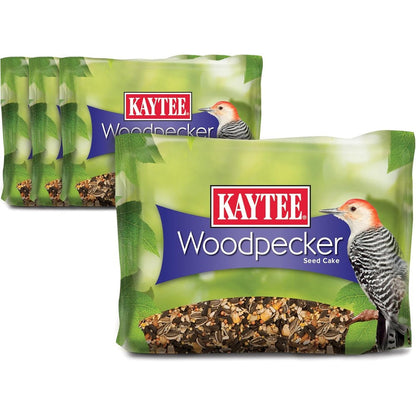 Kaytee Woodpecker Seed Cake Wild Bird Food Premium High Energy Nut Blend 1.85 Pounds 4 Count