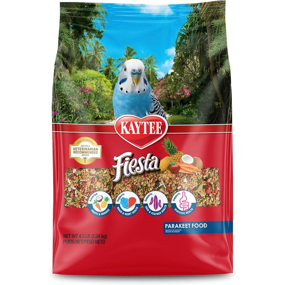 Kaytee Fiesta Parakeet Food 4.5 pound bag front view