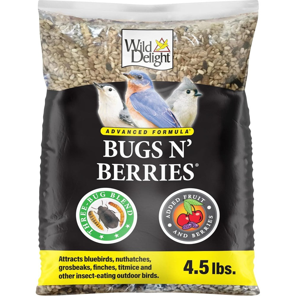 Wild Delight Advanced Formula Bugs N Berries Wild Bird Food 4.5 Pounds Premium Blend