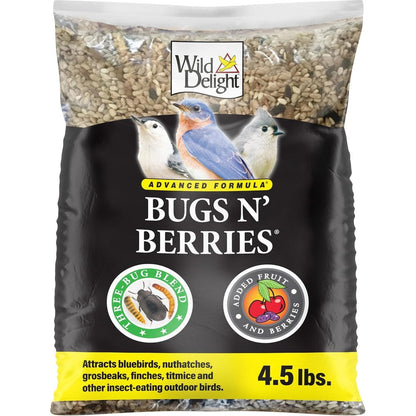 Wild Delight Advanced Formula Bugs N Berries Wild Bird Food 4.5 Pounds Premium Blend