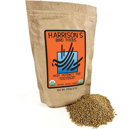Harrison's Bird Foods High Potency Fine Organic Pellet Bird Food 454 Grams 1 Pound