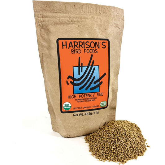 Harrison's Bird Foods High Potency Fine Organic Pellet Bird Food 454 Grams 1 Pound