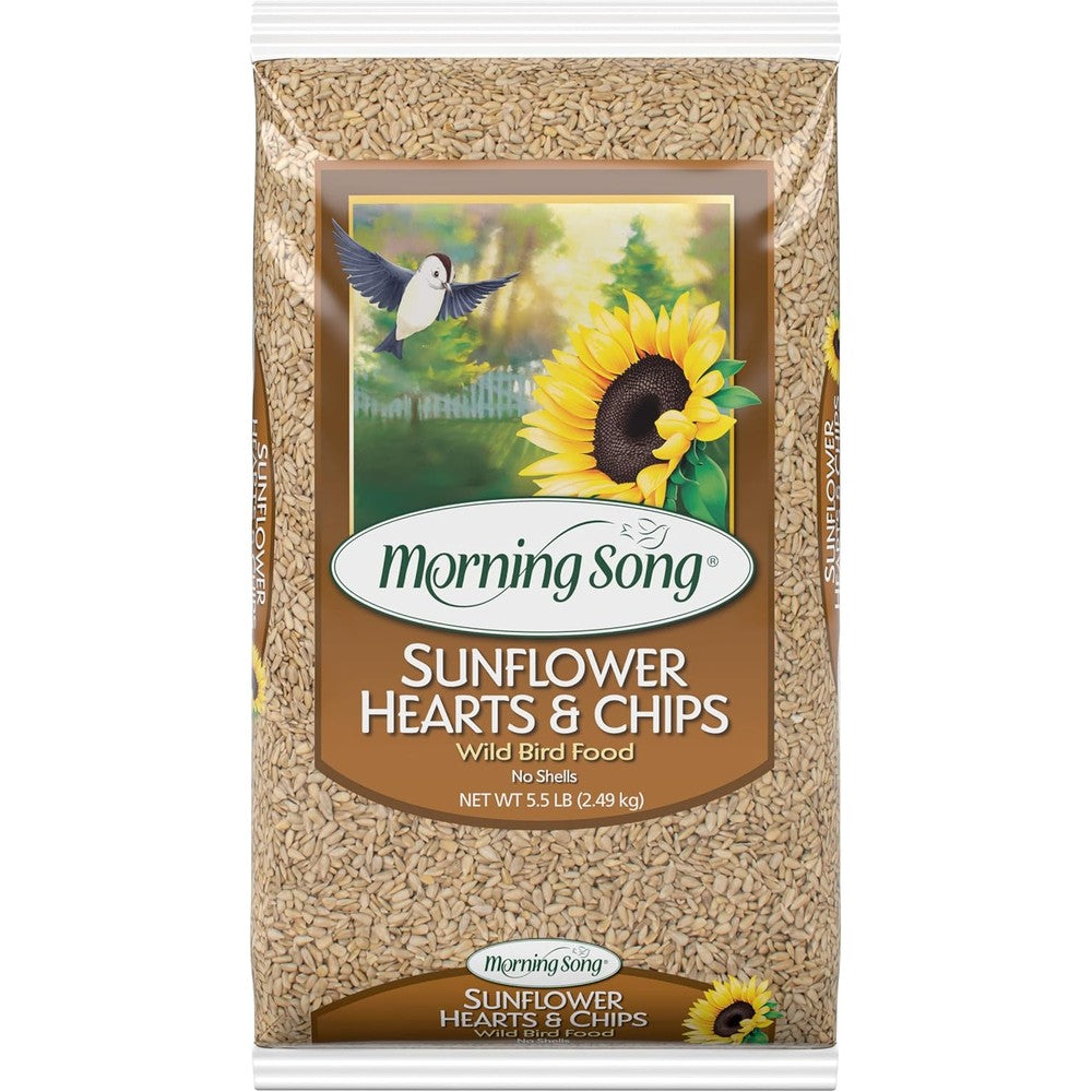 Morning Song sunflower hearts and chips wild bird food front view packaging
