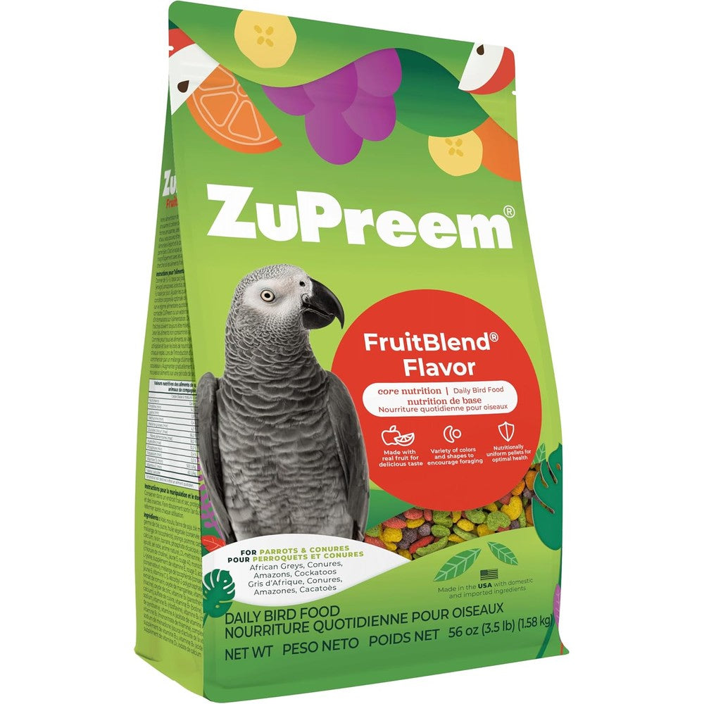 ZuPreem FruitBlend Medium to Large Bird Food 3.5 Pounds front packaging