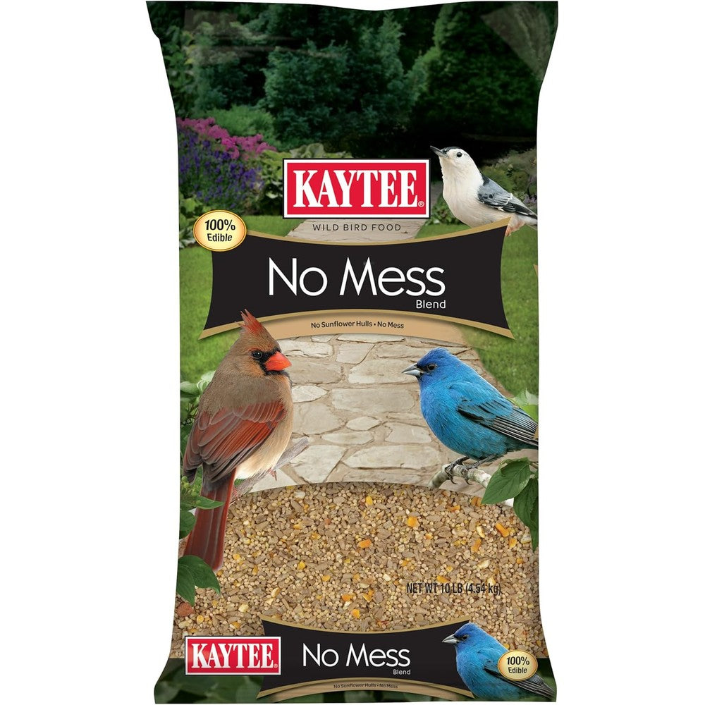 Kaytee Wild Bird No Mess Food Seed Blend 10 Pound bag front view for wild birds.