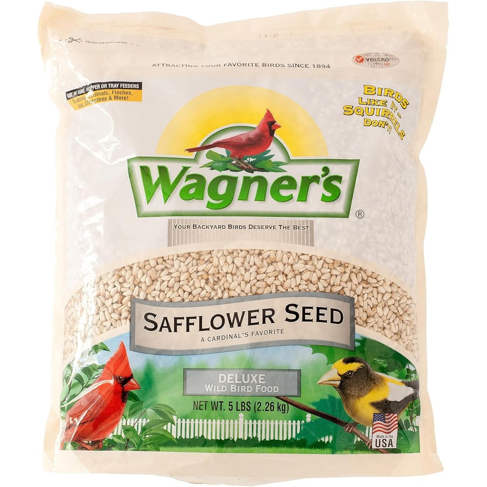 Wagner's 57075 Safflower Seed Wild Bird Food, 5 Pound Bag, Premium USA Imported Songbird Attractant