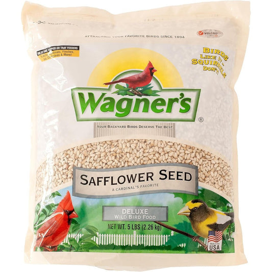 Wagner's 57075 Safflower Seed Wild Bird Food, 5 Pound Bag, Premium USA Imported Songbird Attractant