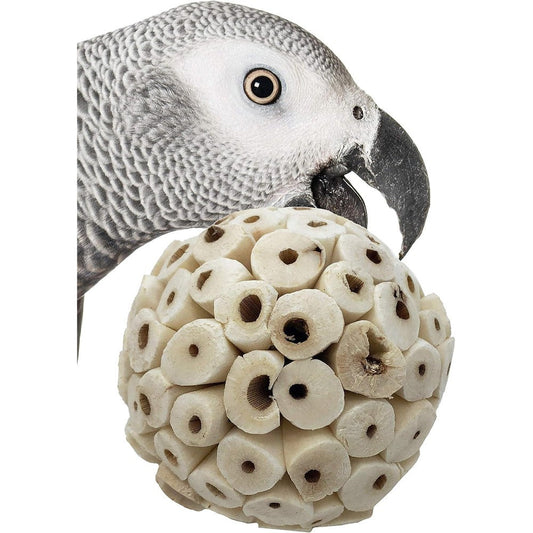 Bonka Bird Toys 1214 All Natural Sola Atta Balls Foraging Chew And Foot Toys For Parrots And Cockatiels Three Pack Two Inch Diameter