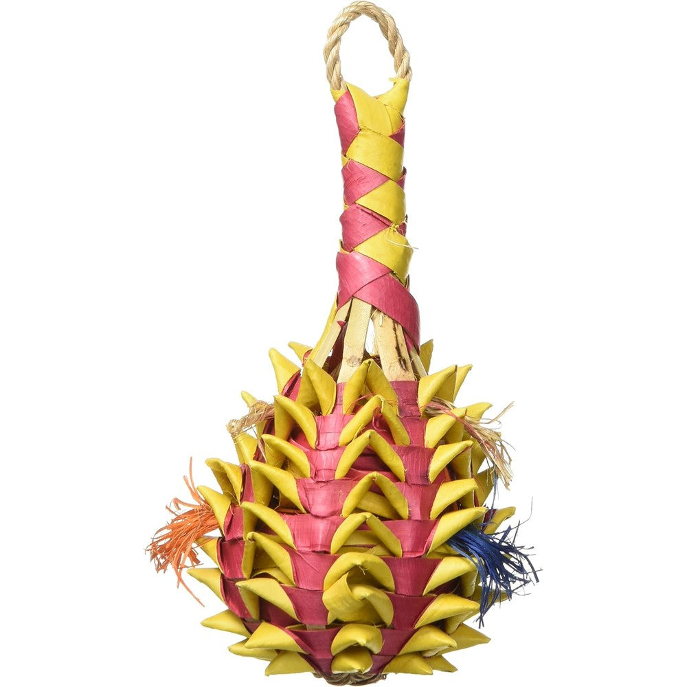 Planet Pleasures Pineapple Foraging Bird Toy front view for small birds