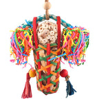 KATUMO bird toy colorful shredding and foraging sola wood toy front view