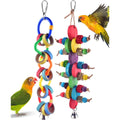 Bissap 2 Pieces Bird Chew Toys featuring colorful wood and bagel design