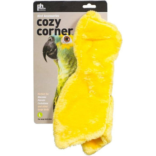 Prevue Pet Products Cozy Yellow Corner Fleece Bird Blanket For Parrots And Large Birds In Soft Warm Material