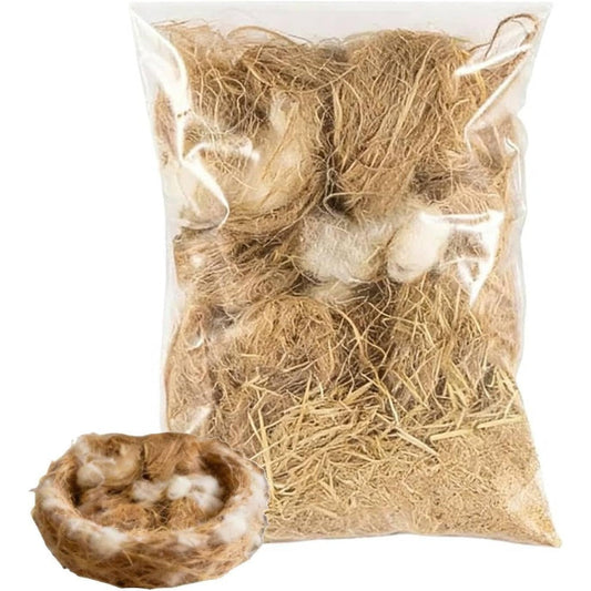 Eawfgtuw Bird Nesting Material Mix For Wild Birds And Pet Cage Birds 40 Gram Bag Of Combed Wool And Flax Fibers For Breeding Comfort