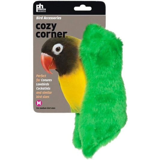 PH Prevue Hendryx Cozy Green Bird Blanket Fleece Corner Hideaway For Medium Birds
