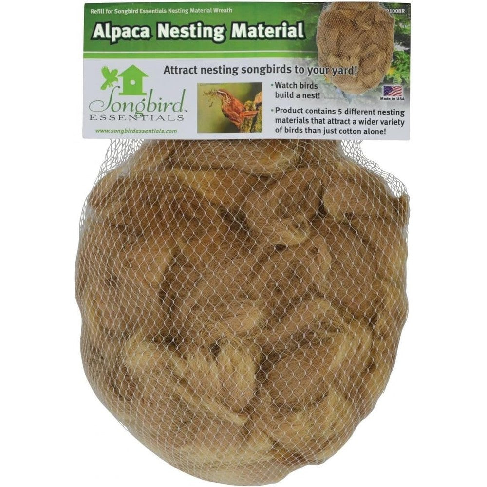 Songbird Essentials Alpaca Nest Bag front view natural nesting material