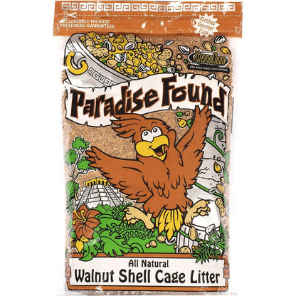 Paradise Found All Natural Walnut Shell Cage Litter For Birds And Small Animals 10 Pound Bag USA Imported Authentic Pet Bedding