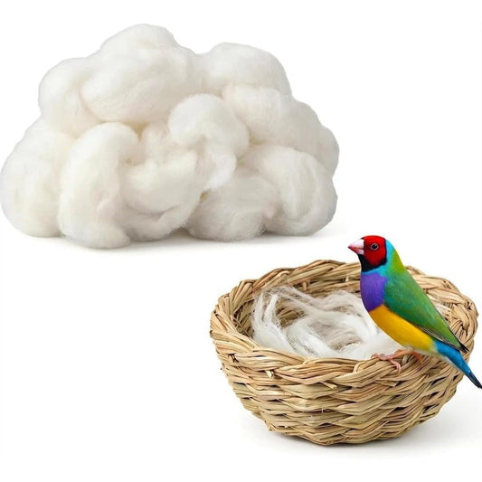 Exotic Nutrition 100 Percent Natural Cotton Fiber Nesting Material For Small Animals And Wild Birds 4 Ounce Pack