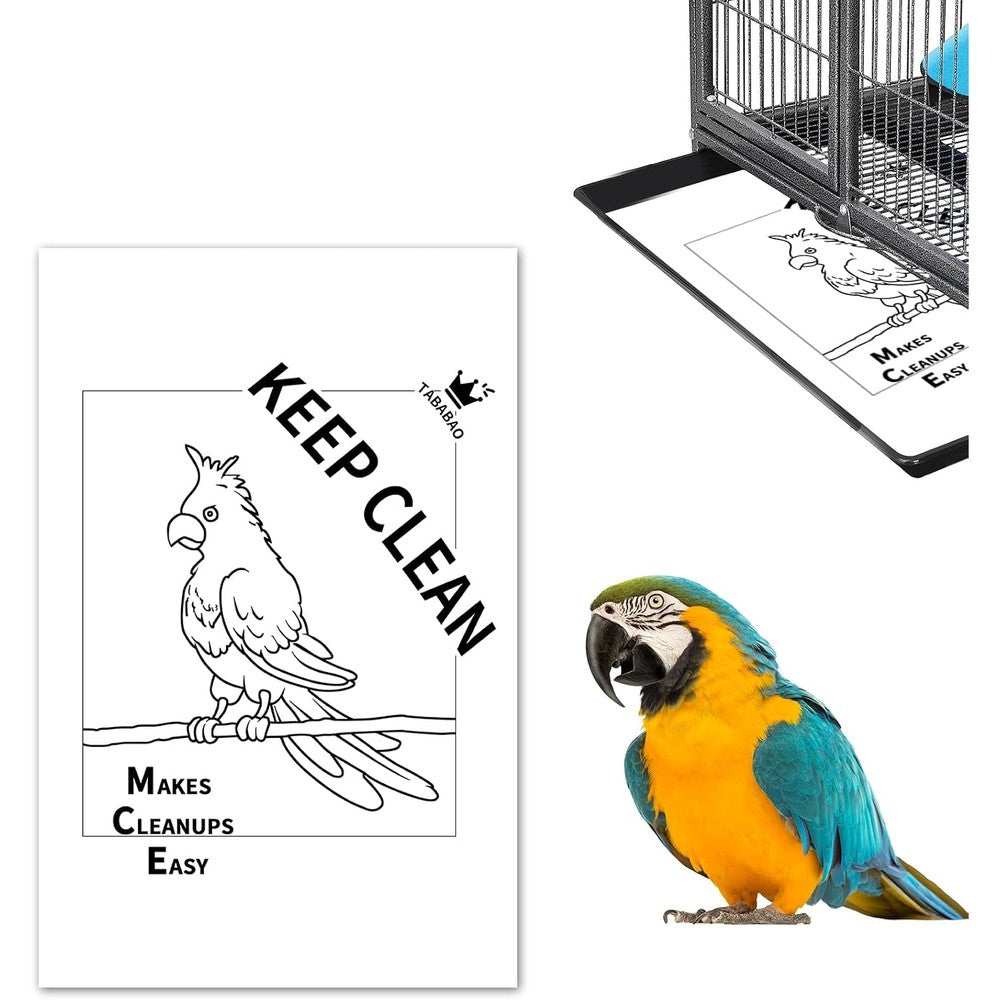 Tababao Disposable Kraft Paper Bird Cage Liners front view packaging