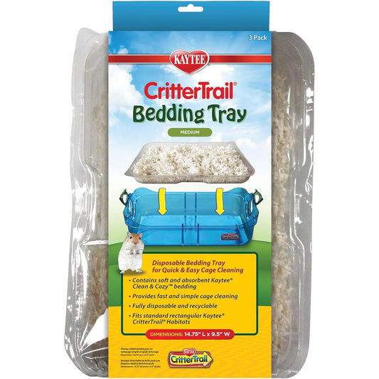 Kaytee CritterTrail Disposable Bedding Trays For Small Animal Habitats 3 Count Pack