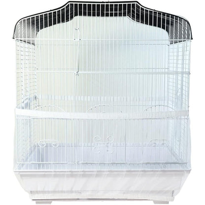 Zarsio Birdcage Mesh Net Skirt Cover Reusable Stretchy Bird Cage Seed Catcher 35 Centimeter Height White
