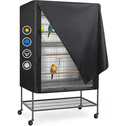Explore Land LWFCOEE Large Good Night Bird Cage Cover Waterproof Heavy Duty Blackout Fabric For Parrots And Parakeets Thirty Three Inches Length