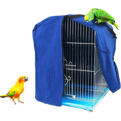 QBLEEV Bird Parrot Cage Cover Shade Blackout Windproof Light Proof Night Sleep Accessories Cloth Blue Small Twelve Point Six Inches
