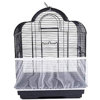 JOYUETLAN TIANRUOXIAOKE Universal Bird Cage Seed Catcher Stretchy Nylon Mesh Net Cover Guards Parrot Cage Skirt Variant Medium White