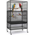 Falzqq large bird cage cover front view mesh net skirt