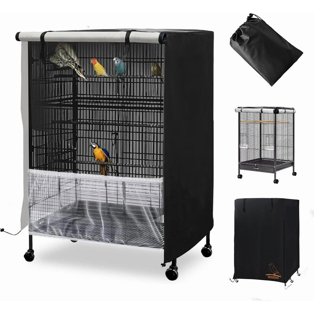 GeerDuo large bird cage cover front view universal night shading