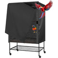Lyksgir universal bird cage cover front view black pet sleep shield