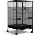 LIQWEI large bird cage seed catcher front view showing black mesh design