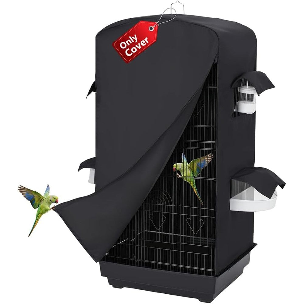 Harazame blackout bird cage cover front view showing dimensions