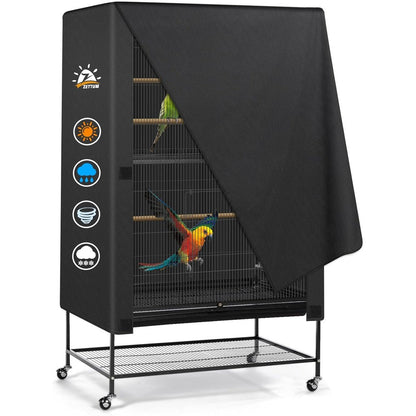 Zettum Bird Cage Cover Heavy Duty 600 Density Waterproof Night Blackout Cover For Parakeet Parrot Cockatiel Pet Cages 33 x 23 x 42 Inches