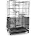 Shappy Adjustable Bird Cage Seed Catcher front view on a black wire cage