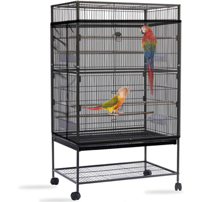 Daoeny Bird Cage Seed Catcher Large Nylon Mesh Guard Adjustable Net Cover Skirt For Parrots And Parakeets Black 118 Inch Circumference