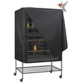 Explore Land Universal Pet Cage Cover in black front view for large bird cages